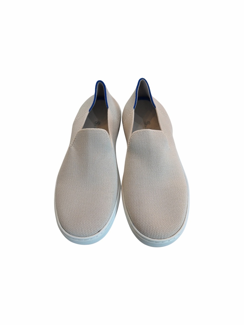Rothy's Slip-On Loafers in sand with Navy Heel Trim size 5.5 - Picture 2 of 9